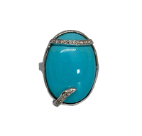 Ringe Dame in Weißgold Turchese AN.OB.TCH.9.9